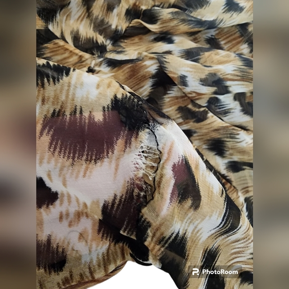 Cheetah Leopard Ruffle Baby Doll Sheer Romantic Nighty Nightgown Sexy Adorable - Picture 13 of 15